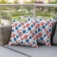 thumbnail image 4 of Independence Day Pillow Covers 2 Pack Watercolor U. S, Flag Themed Balloons Cute Firework Pillowcase Waterproof Outdoor Throw Pillow Cover for Patio Garden Square Cushion 16”x16”, 4 of 9