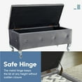 thumbnail image 5 of Aukfa Storage Ottoman Bench with Crystal Buttons for Bedroom,Gray, 5 of 8