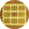 thumbnail image 1 of Ahgly Company Machine Washable Indoor Round Abstract Yellow Modern Area Rugs, 8' Round, 1 of 4