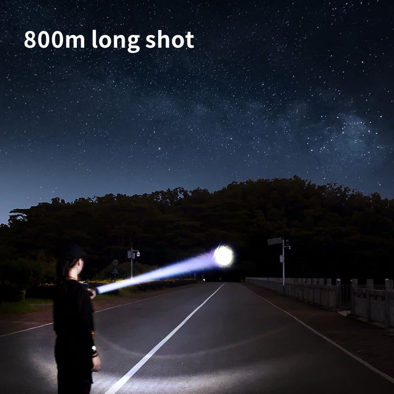 SKYFIRE 1500-Lumen Tactical Flashlight - 1500m Beam, Zoomable Focus, 5 Modes & USB-C Rechargeable. Essential for Camping, Hiking, Survival and Home Emergencies