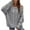 Gray, variant on IROINNID Pullover Sweater for Women Ladies Loose Fit Knit Hollow Out Long Sleeve Pullover One-shoulder Casual Sweater,Gray