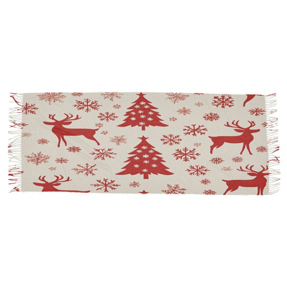 BZSMCE Women Scarf Design Christmas Printing Simple Pattern Soft Warm Long Large Scarves