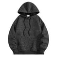 thumbnail image 3 of Riecok Mens Hoodies Pullover Drawstring Solid Color Long Sleeve Tops with Pocket Trendy Sweatshirts Black S, 3 of 7