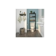 Ameriwood 2-Piece Bathroom Storage Set (Over-the-Toilet Unit + Shelf w/ Hooks)