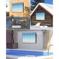 thumbnail image 2 of Outdoor TV Cover 48 to 50 Inch Weatherproof, Geometric Beach Striped Pattern Waterproof TV Screen Protector for Outside Decor with Zipper and Pocket 48"L x 30"H , Blue Brown Wave Pattern, 2 of 7