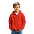 thumbnail image 3 of Hoodies for Boys Quarter Zip Waffle Knit Pullover Hooded Sweatshirt Tops,Kids Zip Long Sleeve Hoodie,Teen Boy Fashion Fall Winter Casual Sweatshirts,Back to School Clothes,Red,L, 3 of 7