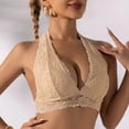 thumbnail image 2 of Fashion Sets for Womens Halter Lace Bralette Bra Non Padded Soft Breathable Wirefree Bra, 2 of 6