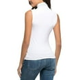 thumbnail image 6 of Women Summer Tops Top Tee Womens Fit Turtleneck Slim Blouse Shirt Sleeveless Solid Women's Blouse Camisole with Support Bra Glitter Girl Compression Tops for Women Top 3x Christmas Workout White 4XL, 6 of 6