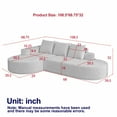 thumbnail image 2 of Newest 108.5" Curved L-Shaped Sectional Sofa in Chenille with No Assembly for Urban Apartment, Beige, 2 of 2