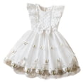 thumbnail image 5 of Lutiedan Girls Dresses Flower Tulle Fairy Dress Ruffle Sleeve Summer Smocked Dresses for Little Girls Birthday Wedding Party Princess Dress 3-8 Years, 5 of 9