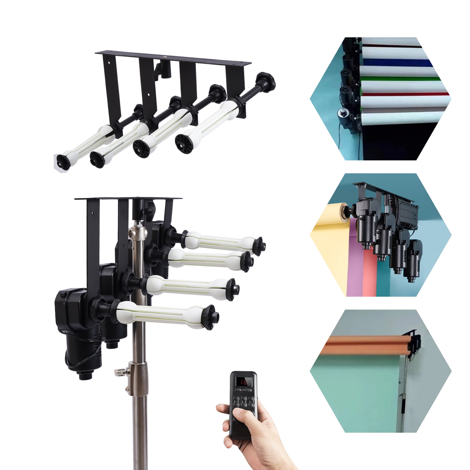 Miumaeov Motorized Photo Backdrop Roller, Electric Wall Ceiling Mount