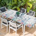 thumbnail image 2 of Coastal Octopus Table Cloths for 8 Foot Rectangle Tables, Beach Nautical Ocean Coral Seahorse Vintage Patio Waterproof Elastic Fitted Tablecloths, Washable Rectangular Table Cover for Camping, 2 of 8