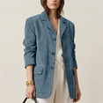 thumbnail image 6 of ClodeEU Women's Faux Suede Notched Lapel Long Sleeve Blazer Jacket,Casual Loose Work Coat ,Women's Plus L, 6 of 6