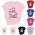 thumbnail image 1 of RKSTN Valentine's T Shirt for Women Oversized Crewneck Cute Valentines Gnomes Graphic Print Short Sleeve Shirt Womens Casual Solid Summer Plus Size Round Neck Loose Fits Tee Top for Valentine Gifts, 1 of 8