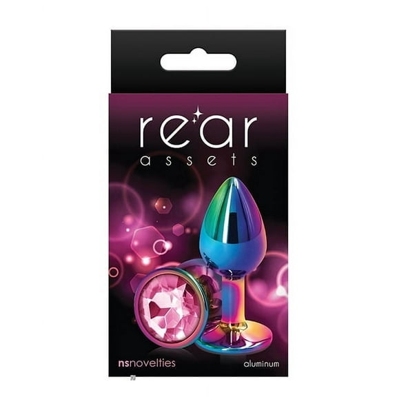New Sensations Novelties Rear Assets Metal Anal Plug Small Multicolor/Pink