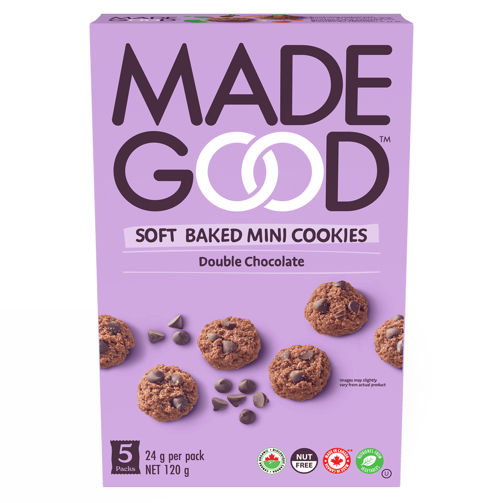 MadeGood Mini-biscuits moelleux Double chocolat Boîte de 5 sachets
