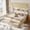 Natural + Twin, variant on Double Twin Platform Bed,Playhouse Design with Storage Shelves & Drawers, Built-in Support Slats,White