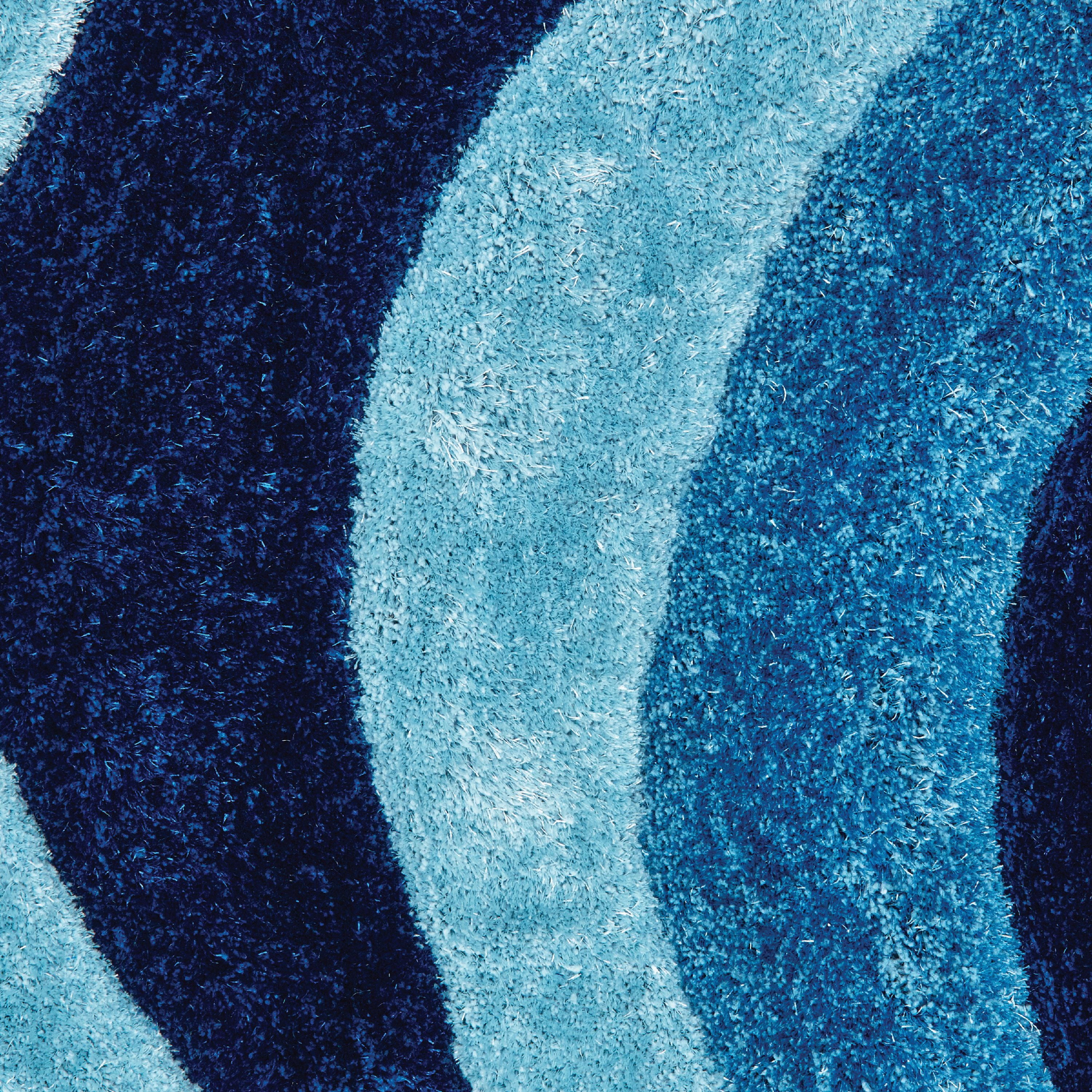 United Weavers of America Swirl Shag Contemporary Area Rugs, Blue