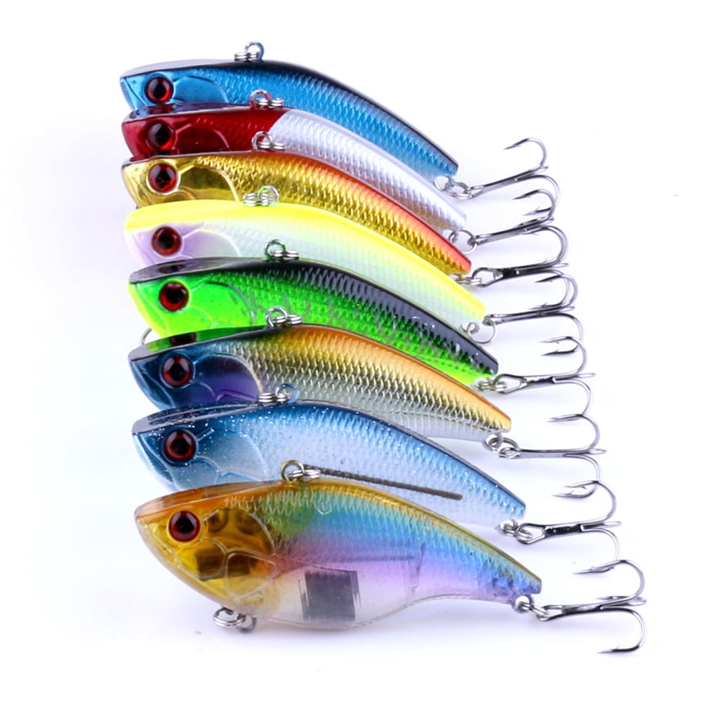 HENGJIA Fishing Lures, 8PCS 0.66oz/2.95in Lipless Crankbaits for Bass, Deep Diving Minnow VIB Lifelike Hard Baits Sinking Fishing Lure for Saltwater Freshwater Bass, Redfish, Trout, Walleye