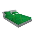 thumbnail image 2 of Ambesonne Green Fitted Sheet & Pillow Sham Set, Vector Foliage Pattern, Queen, Forest Green, 2 of 2