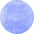 thumbnail image 1 of Ahgly Company Indoor Round Abstract Blue Contemporary Area Rugs, 7' Round, 1 of 4
