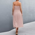 thumbnail image 4 of IROINNID Empire Dress For Women Regular Sleeveless Summer Suspender Sling Dress Button Casual Long Dress Square Neck Solid Color Dress, 4 of 8