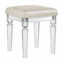 Picket House Furnishings Charlotte Vanity Stool with Acrylic Leg