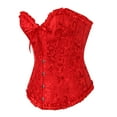 thumbnail image 4 of LEKODE corset tops for women western corset top denim bustier mens shawl Women's Lace Corset Satin Corset Cutting Push-up Belt Waist Trainer Burner Red M, 4 of 9