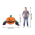 thumbnail image 2 of Halloween Citrouille à Main Violette Effrayante Gonflable Ornement Matériau Polyester Cadre en Métal Yeux Rouges Lumineux Gonflage Facile Durable pour Bureau Étagère Fête Extérieure Décoration de Maison, 2 of 8