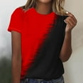 thumbnail image 2 of Blouses pour Femmes Chandail Décontracté Imprimé Col Rond Manches Courtes, 2 of 4