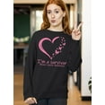 thumbnail image 2 of Breast Cancer Survivor Heart Butterflies Crewneck Sweatshirt, 2XL, Black, 2 of 6