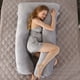 thumbnail image 4 of Almohadas grandes en forma de U para mujeres embarazadas cojín de Ehuebsd maternidad de algodón cómodo para el cuerpo soporte para dormir de lado, 4 of 8