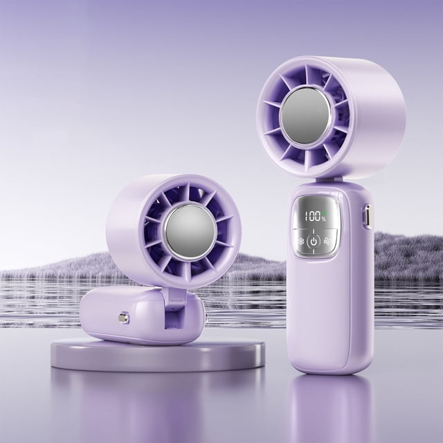 Fan Handheld Portable Handheld Turbo Fan Mini Handheld Fan Portable Fan for Travel Small Fan Handheld Fan Mini Digital Hanging Neck Handheld Turbine High Speed Folding Ice Fan Portable Fans