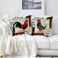 thumbnail image 3 of Throw Pillow Covers Super Soft Farmhouse Animal Red Grey Rooster with Words Decorative Pillow Covers Cushion Case for Couch 18"x18" Set of 2 Pillowcases (Red Grey Rooster), 3 of 6