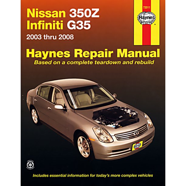 Nissan 350z Infiniti G35 03 08 Haynes Repair Manual Does Not Include Infiniti G37 Models Walmart Walmart 