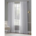 thumbnail image 5 of Light Grey Striped Semi Sheer Curtains 96 Inch Length 2 Panels Set, White Simple Neutral Modern Sheer Kitchen Curtain Privacy Voile Window Curtain for Living Room Bedroom Rod Pocket Drapes, 5 of 7