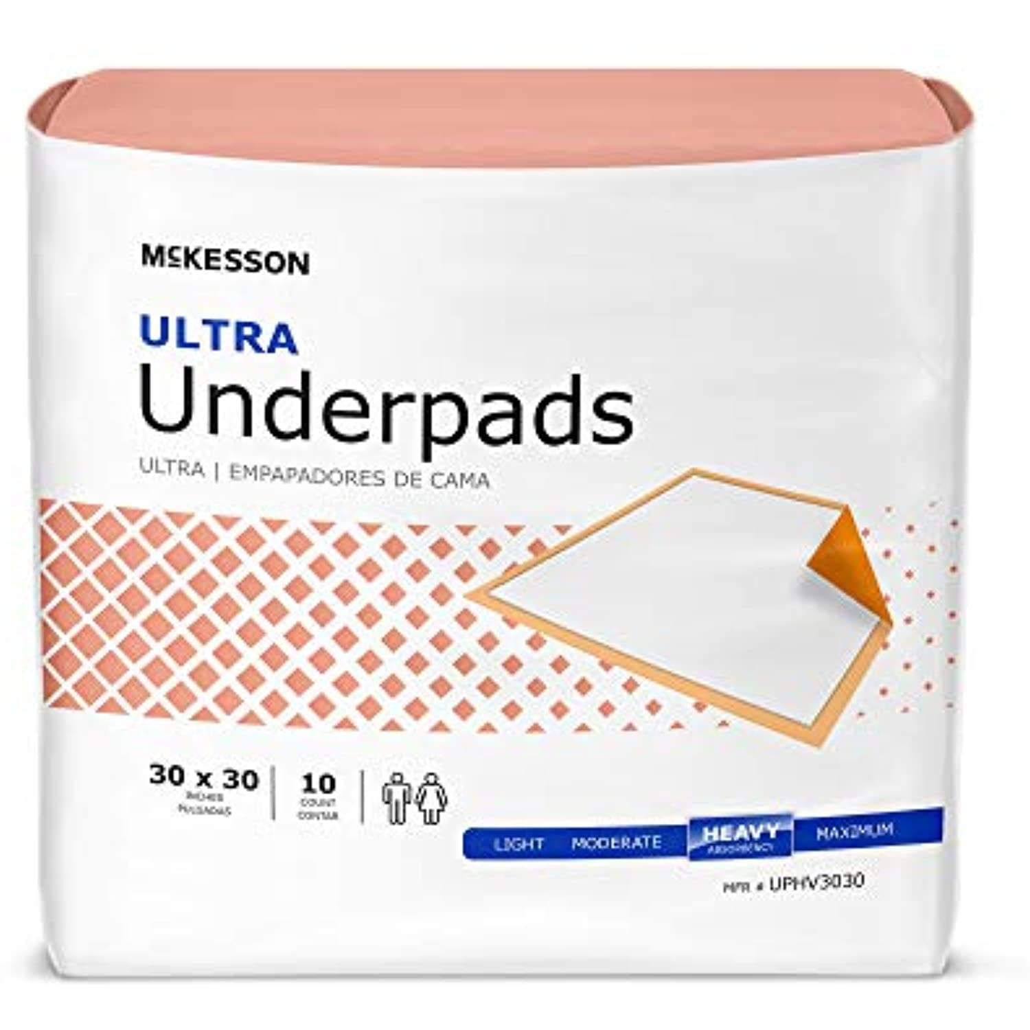 McKesson Ultra Underpads Heavy Absorbency 30X30' UPHV3030 10 ct