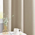 thumbnail image 6 of Curtainking Blackout Curtains 38 x 63 Inches Beige Linen Textured Drapes for Bedroom Grommet 2 Panels, 6 of 6