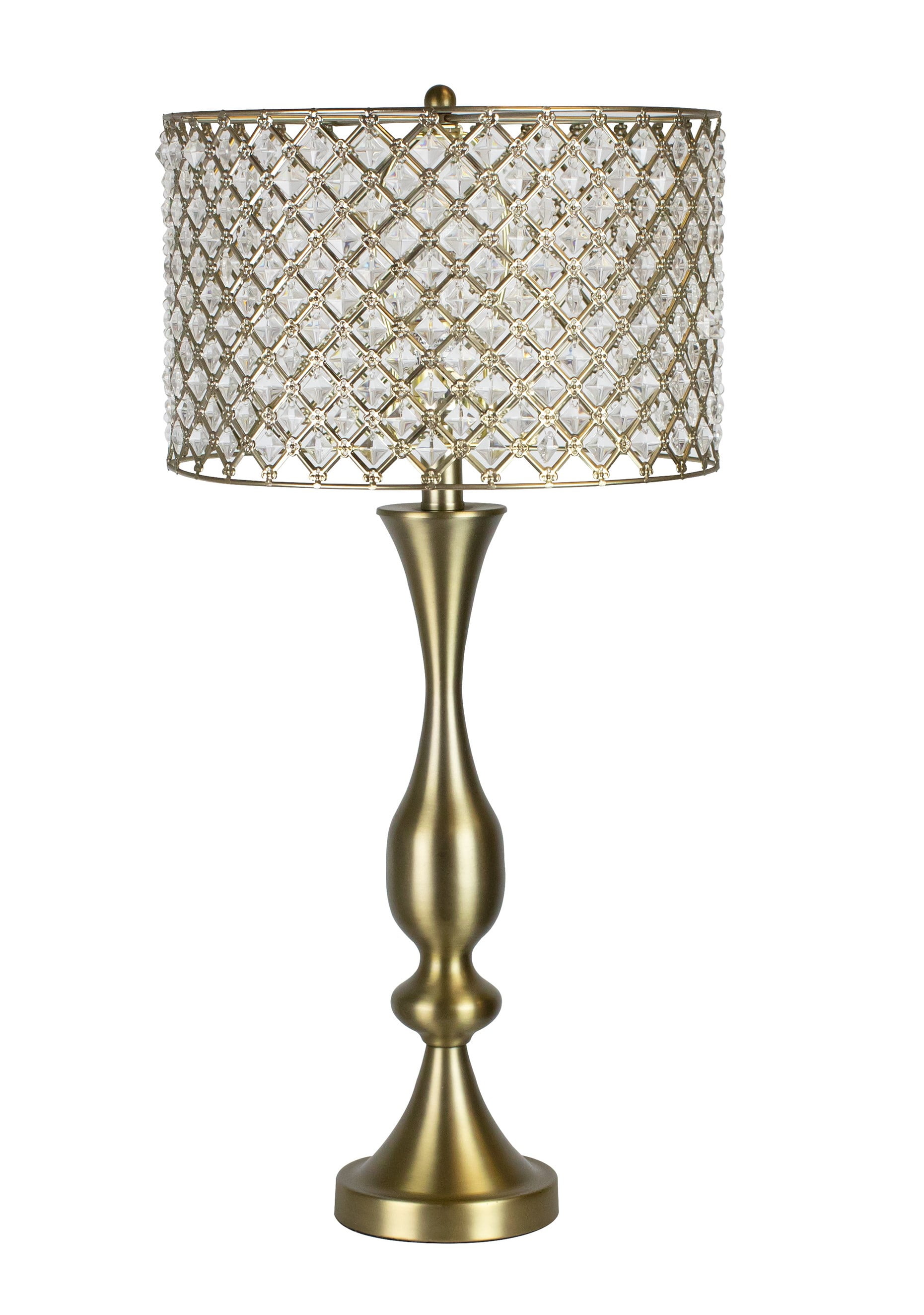 27 5 Plated Gold Table Lamp W Crystal Bling Shade Walmart Com