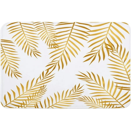 

Tropical Leaves Indoor Door Mat Entryway Rug Anti-Skid Doormat Decorative Absorbent Washable Floor Mat for House Patio High Traffic Areas Decorch Hawaii Golden Palm Leaf Simple Style 20x32 Inch