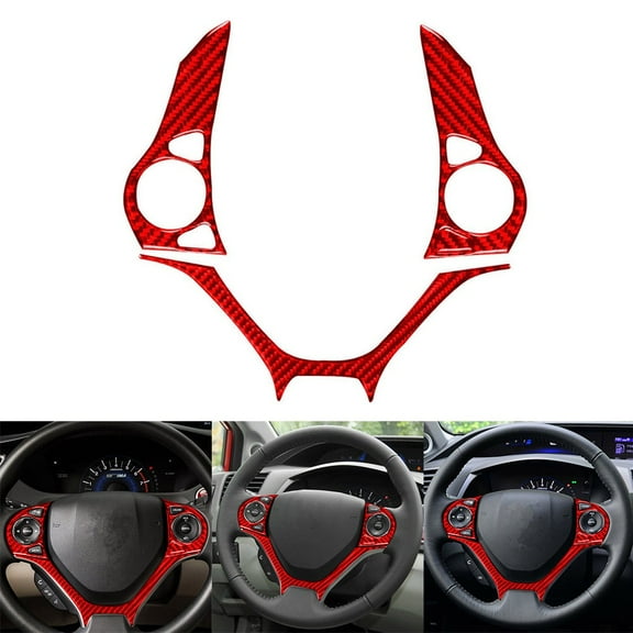 Stylish Upgrade Red Carbon Fibre Steering Wheel Cover for Civic 2013 2015