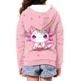 thumbnail image 3 of chaqlin Axolotl Hoodies for Girls 6-7 Y2K Zip up Hooded Sweartshirt Cake Print Long Sleeve Hoodie Jacket Lightweight Loose Sports Outerwear with Pocket, 3 of 7