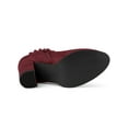thumbnail image 3 of BLISSFUL STEP Valentine's Women's Ankle Boots Pointed Toe Zip-Up Block Heel Burgundy 7.5, 3 of 8