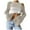 Beige, variant on Huowey Seductive Round Neck Solid Color Hollow Out Knit Sweater Long Sleeve Cover Up Tops For Women Bohemian Bathing Suit Honeymoon Cruise Trendy Wear