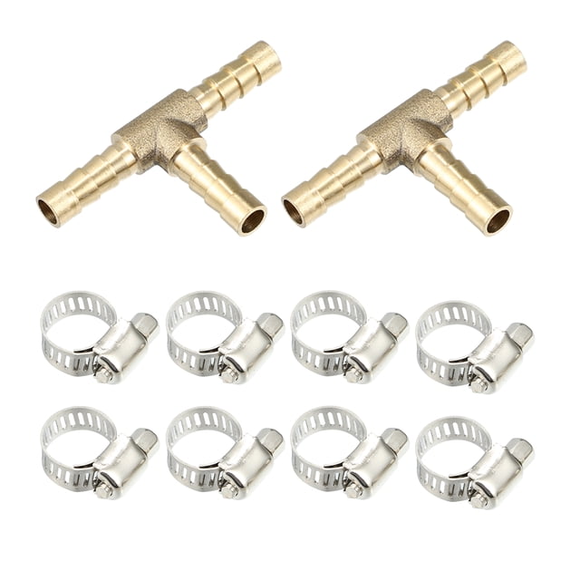 1 Juego 6mm Manguera Lengüeta T Forma 3 Vías T Conector con 6-22mm Abrazaderas