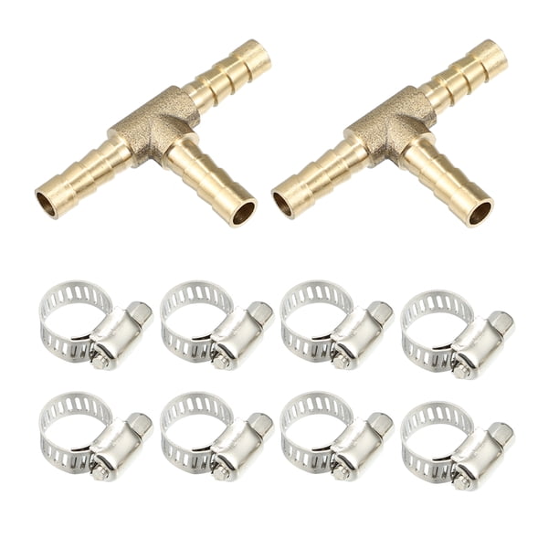 1 Juego 6mm Manguera Lengüeta T Forma 3 Vías T Conector con 6-22mm Abrazaderas