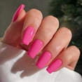 thumbnail image 2 of Uñas postizas JOYVVEW medianas largas cuadradas rosa neón 24 piezas, 2 of 7