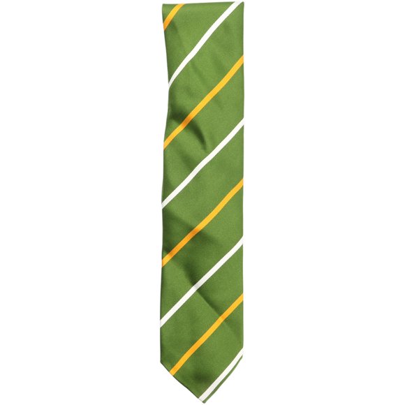 Dolcepunta Cravate Homme Vert Olive / Or Blanc à Rayures Diagonales - Taille Unique
