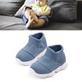 thumbnail image 5 of Zapatos de punto informales para niños pequeños, zapatos de punto para recién nacidos, transpirables, de goma, resistentes al deslizamiento, color azul, 15 tamaños, 5 of 5