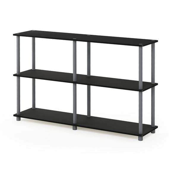 Furinno Rata 3 x 2 Industrial Multipurpose Flat Base Shelf Display Rack with Metal Frame, French Oak Grey